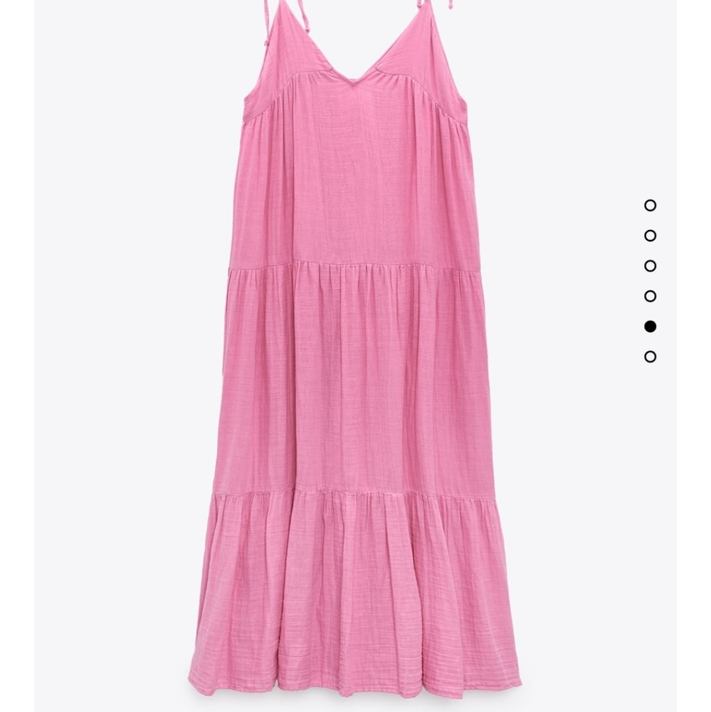 Zara Flowy Maxi Dress Pink Size M - Picture 9 of 10